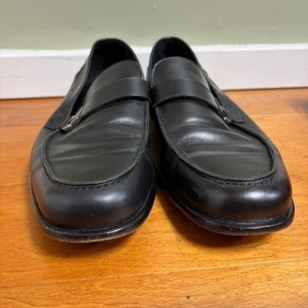 Salvatore Ferragamo Lion Mens Dress Shoes Sz 10ee Black Leather Special Occasion